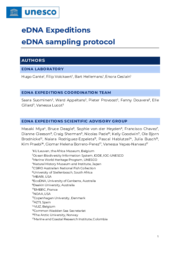 Protocoles des expéditions UNESCO